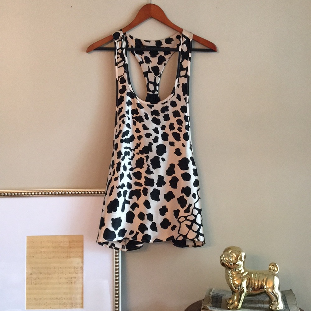 NWT Akiko designer racer back tank animal print